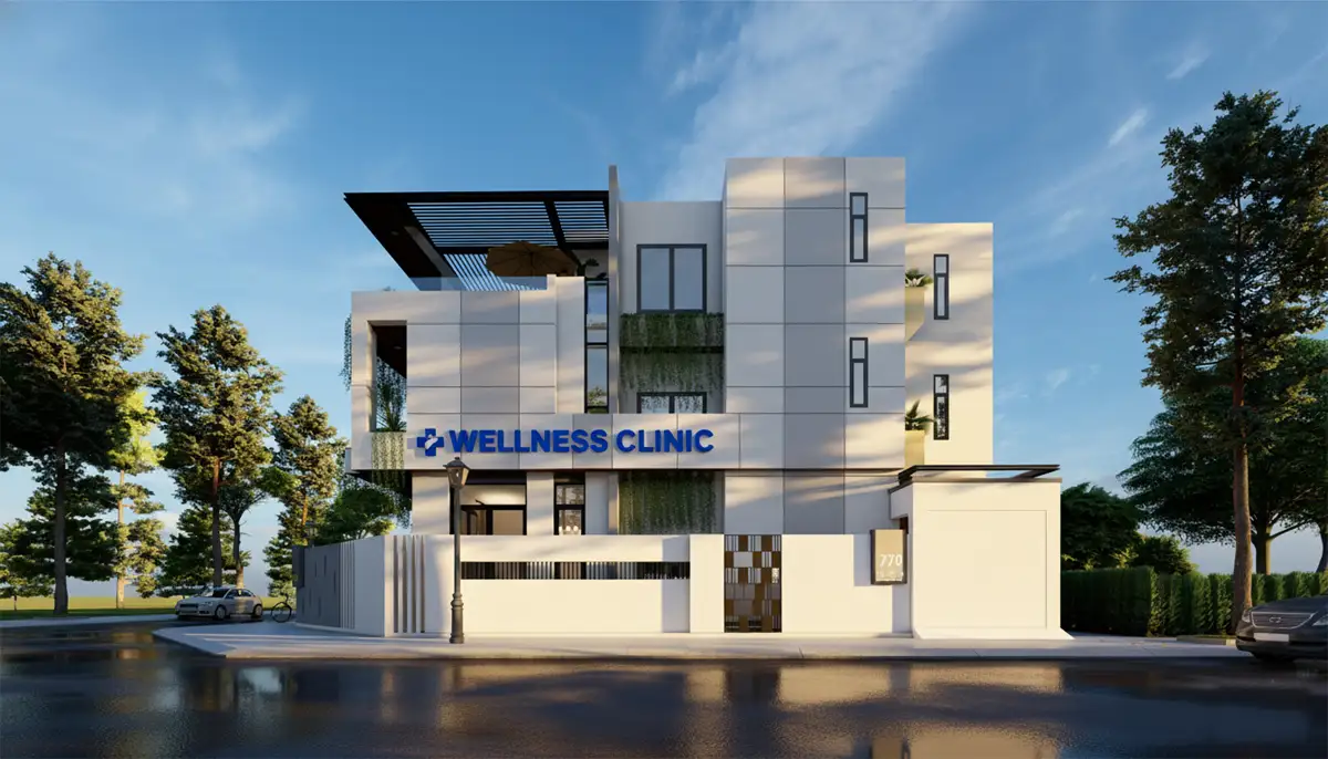 Exterior ACP WPC wall cladding and siding installation by Galaxy Graphics and LED