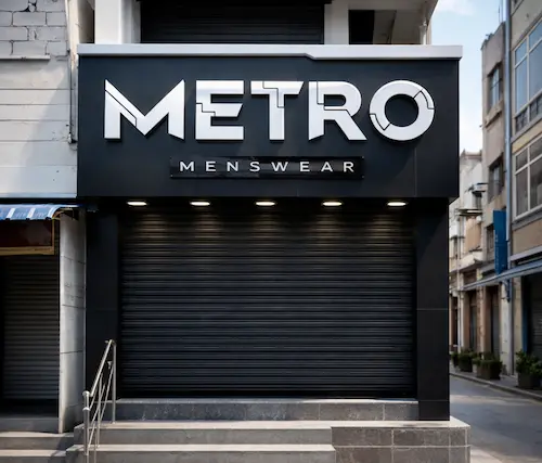 ACP elevation work for menswear showroom in Tamil Nadu
